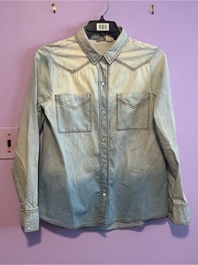 Mudd Juniors Denim Button Down Shirt